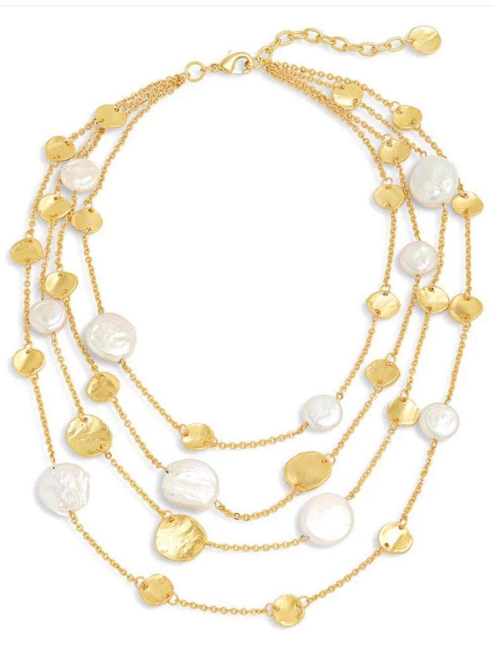 Karine Sultan MINI COIN X PEARL LAYERED NECKLACE New $118